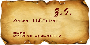 Zombor Ilárion névjegykártya